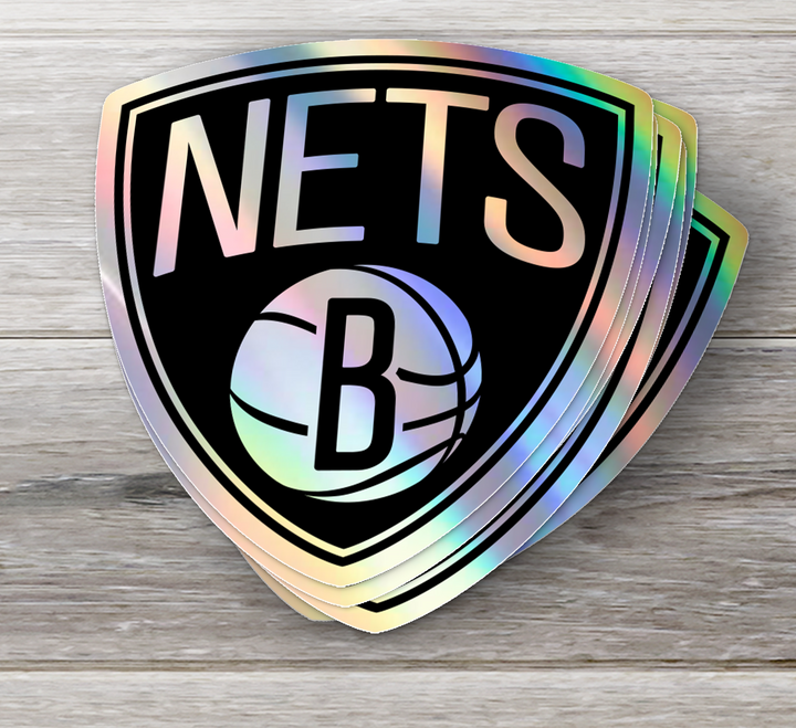 Brooklyn Nets Logo Stickers - Waterproof, Holographic or Glossy Vinyl - Elevate Your Style Courtside! Brooklyn Nets Logo Sticker - Rozovy