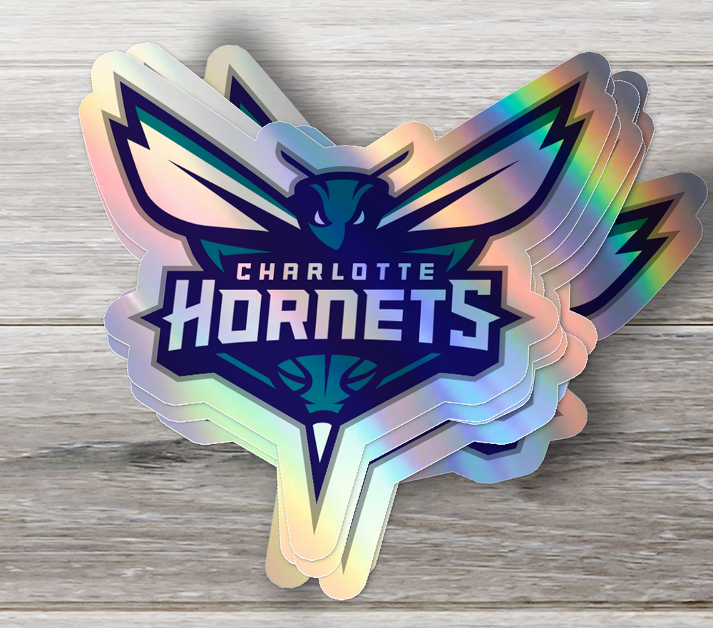 Charlotte Hornets Logo Stickers - Waterproof, Holographic, or Glossy Vinyl - Buzz with Style! Charlotte Hornets Logo Stickers - Rozovy