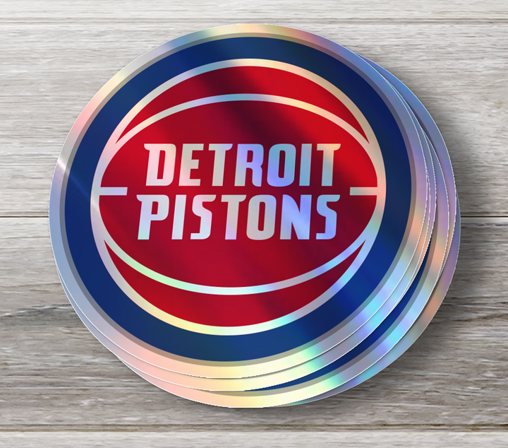 Detroit Pistons Logo Stickers - Waterproof, Holographic, or Glossy Vinyl - Rev Up Your Style! Detroit Pistons Logo Stickers - Rozovy