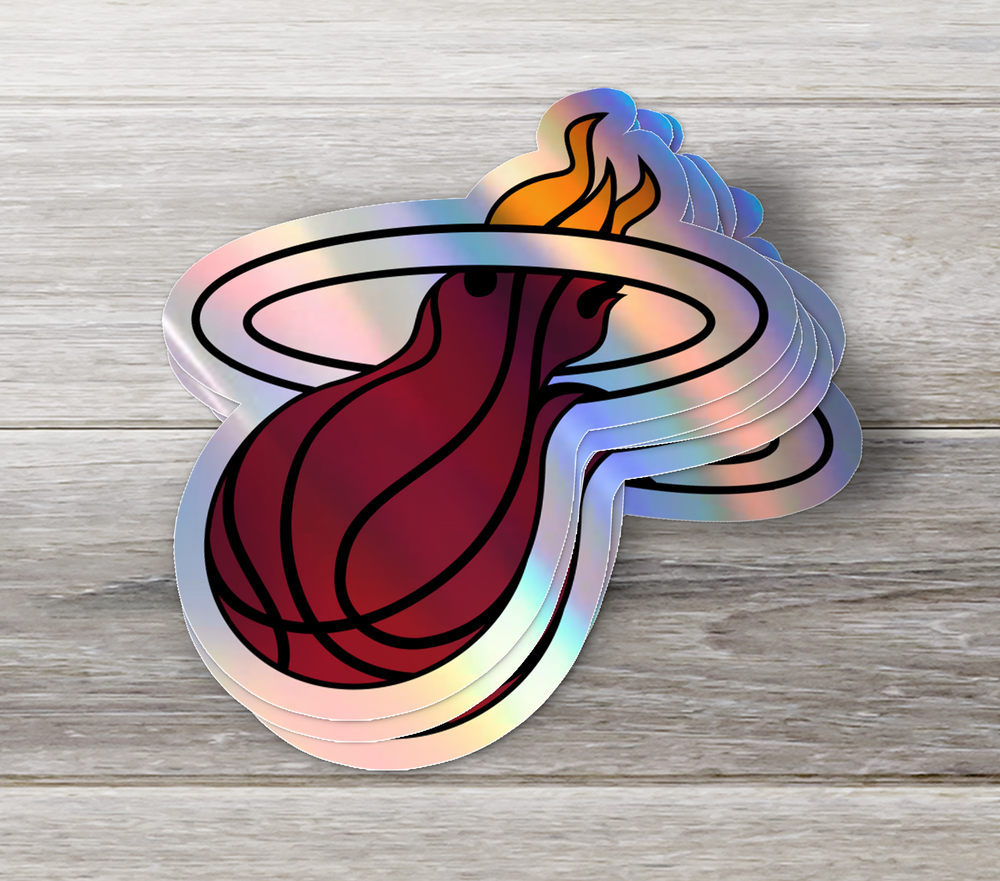 Miami Heat Logo Stickers - Waterproof, Holographic, or Glossy Vinyl - Sizzle in Style! Miami Heat Logo Stickers - Rozovy