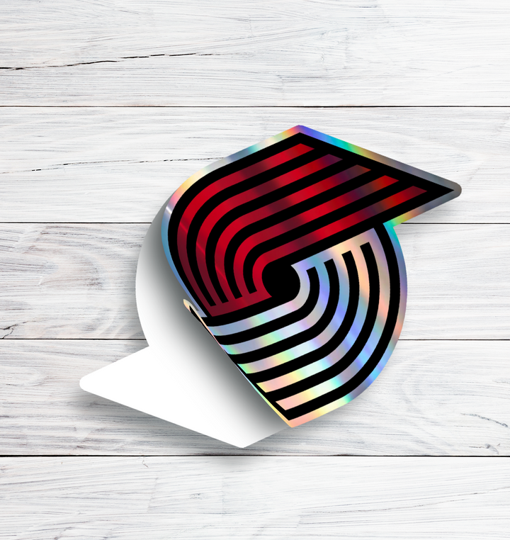 Portland Trail Blazers Logo Sticker - Holographic or Glossy - Waterproof - Great Gift Portland Trail Blazers Logo Sticker - Rozovy