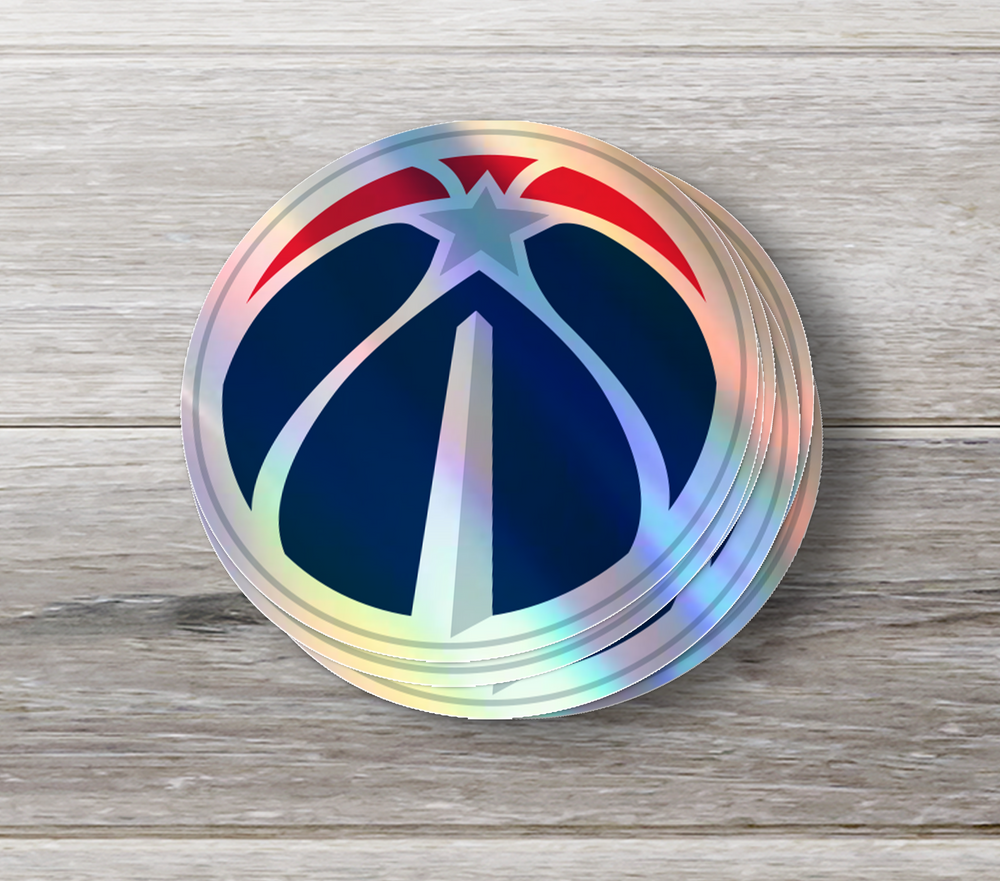 Washington Wizards Logo Stickers - Waterproof, Holographic, or Glossy Vinyl - Wizardry for Your Style! Washington Wizards Logo Stickers - Rozovy