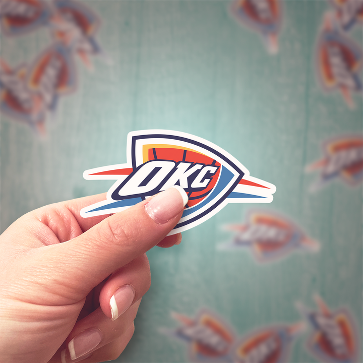 Oklahoma City Thunder Logo Sticker - Holographic or Glossy - Waterproof - Great Gift NBA Stickers - Rozovy