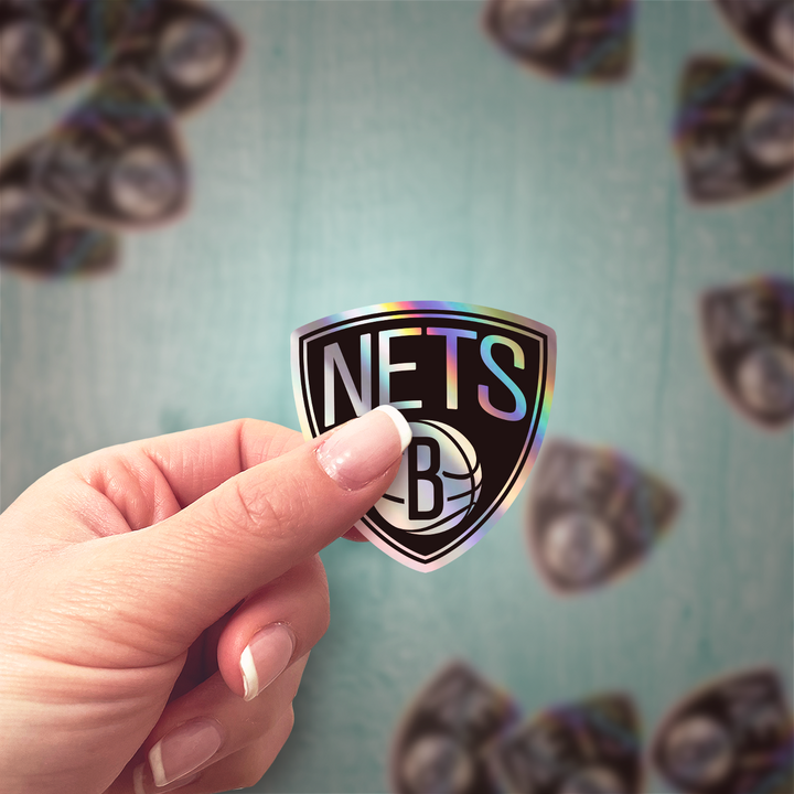 Brooklyn Nets Logo Stickers - Waterproof, Holographic or Glossy Vinyl - Elevate Your Style Courtside! Brooklyn Nets Logo Sticker - Rozovy