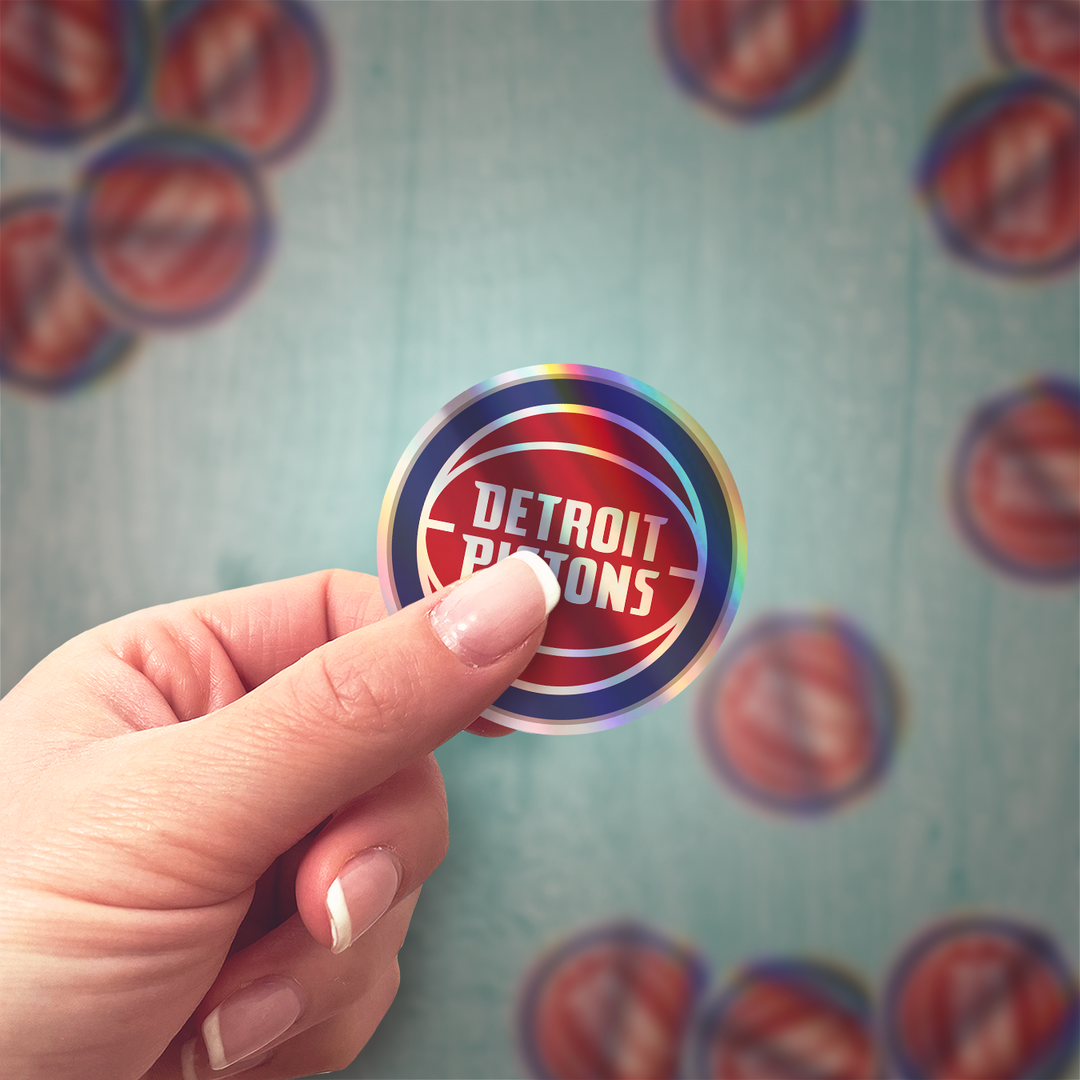 Detroit Pistons Logo Stickers - Waterproof, Holographic, or Glossy Vinyl - Rev Up Your Style! Detroit Pistons Logo Stickers - Rozovy