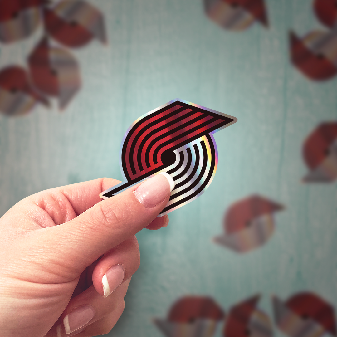 Portland Trail Blazers Logo Sticker - Holographic or Glossy - Waterproof - Great Gift Portland Trail Blazers Logo Sticker - Rozovy