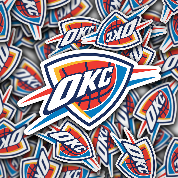 Oklahoma City Thunder Logo Sticker - Holographic or Glossy - Waterproof - Great Gift NBA Stickers - Rozovy