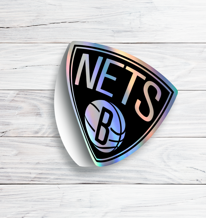 Brooklyn Nets Logo Stickers - Waterproof, Holographic or Glossy Vinyl - Elevate Your Style Courtside! Brooklyn Nets Logo Sticker - Rozovy