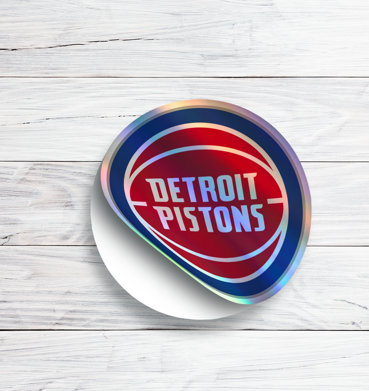 Detroit Pistons Logo Stickers - Waterproof, Holographic, or Glossy Vinyl - Rev Up Your Style! Detroit Pistons Logo Stickers - Rozovy