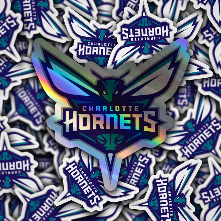 Charlotte Hornets Logo Stickers - Waterproof, Holographic, or Glossy Vinyl - Buzz with Style! Charlotte Hornets Logo Stickers - Rozovy