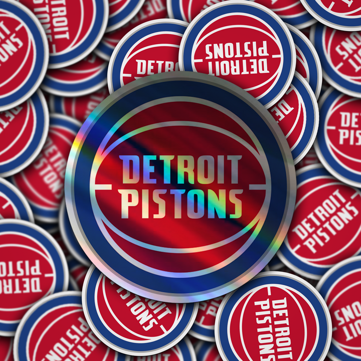 Detroit Pistons Logo Stickers - Waterproof, Holographic, or Glossy Vinyl - Rev Up Your Style! Detroit Pistons Logo Stickers - Rozovy