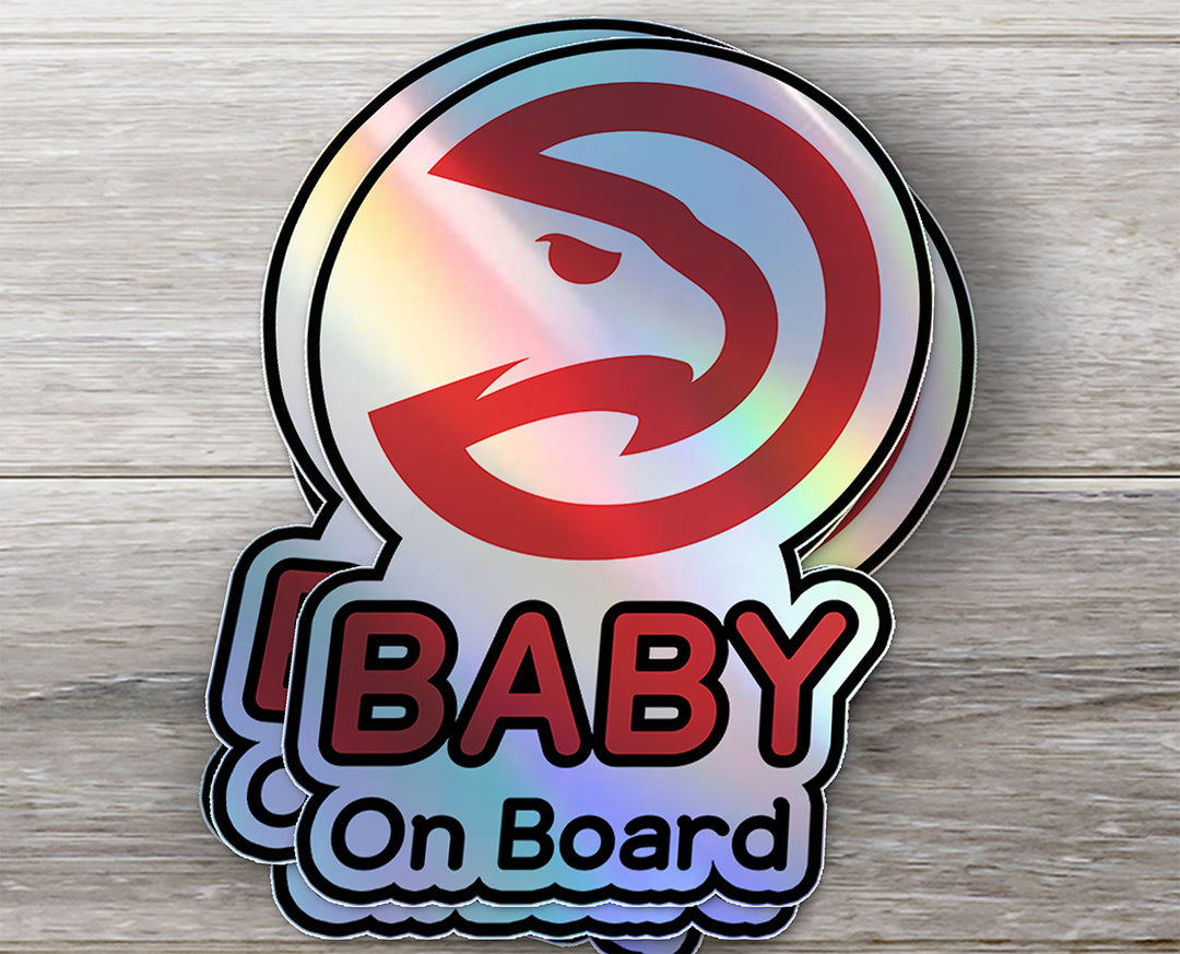 Atlanta Hawks Baby on Board Sticker - NBA Car Decal