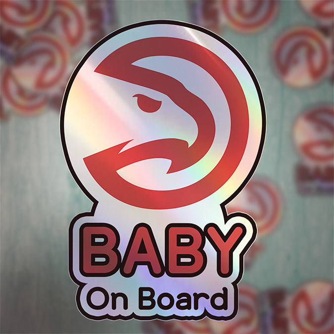 Atlanta Hawks Baby on Board Sticker - NBA Car Decal