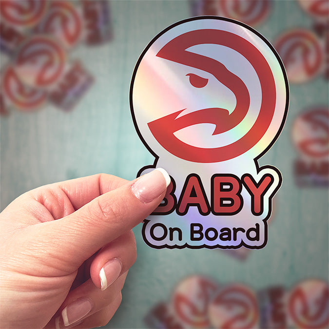 Atlanta Hawks Baby on Board Sticker - NBA Car Decal