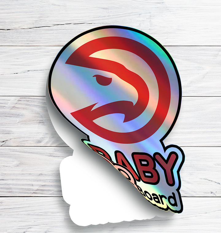 Atlanta Hawks Baby on Board Sticker - NBA Car Decal