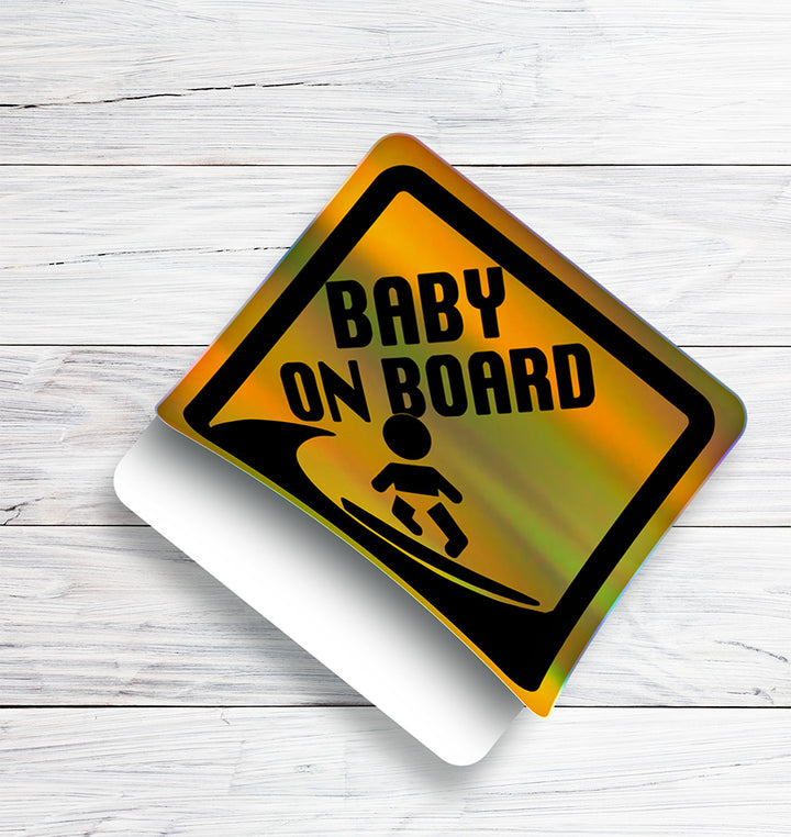 Surfing Baby On Board Sticker Surfing Baby On Board