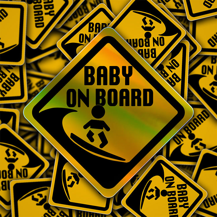 Surfing Baby On Board Sticker Surfing Baby On Board