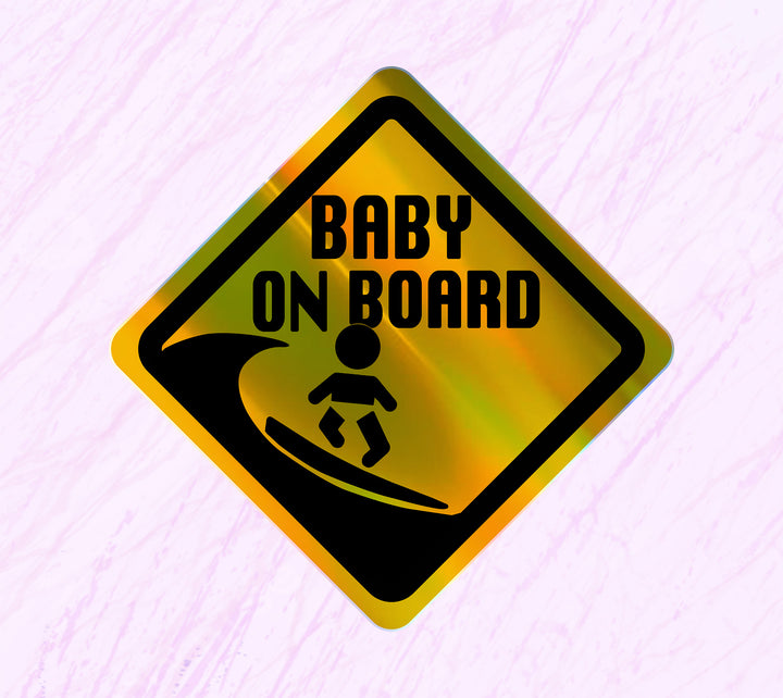 Surfing Baby On Board Sticker Surfing Baby On Board