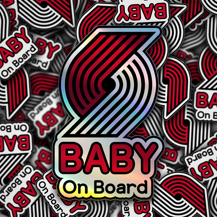 Baby on Board Sticker - Portland Trail Blazers Fan Design - Car Window Decal - Baby Safety Sign - Basketball Team Inspired Sticker - NBA Kids Car Accessories