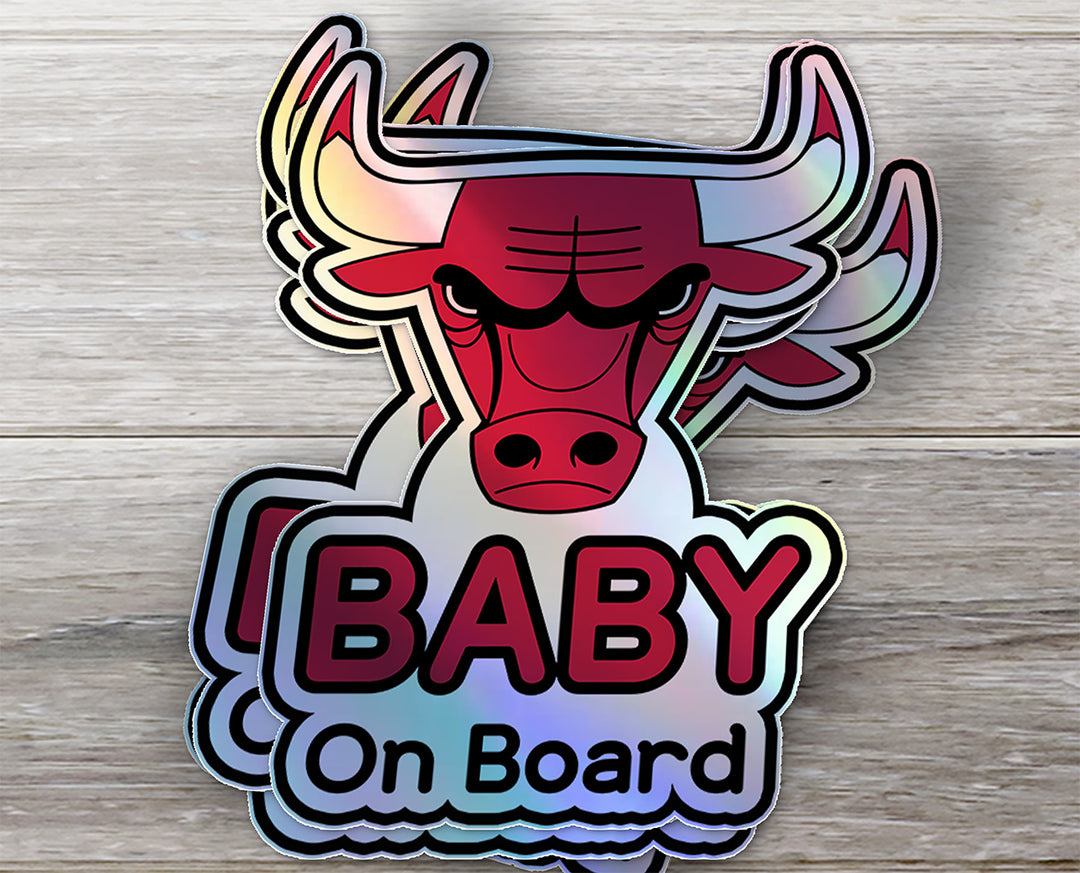 Chicago Bulls Baby on Board Sticker - NBA Car Decal