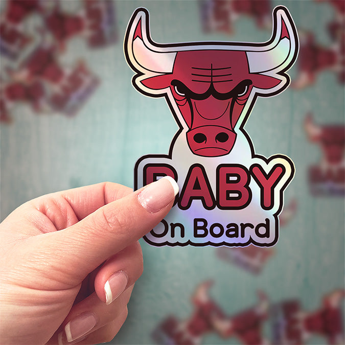 Chicago Bulls Baby on Board Sticker - NBA Car Decal