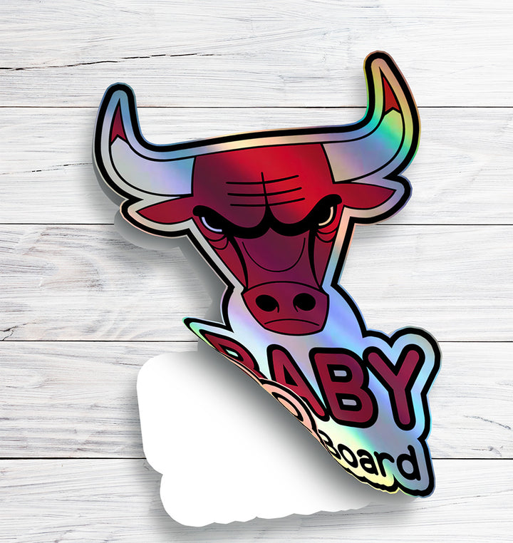 Chicago Bulls Baby on Board Sticker - NBA Car Decal