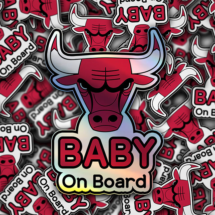 Chicago Bulls Baby on Board Sticker - NBA Car Decal