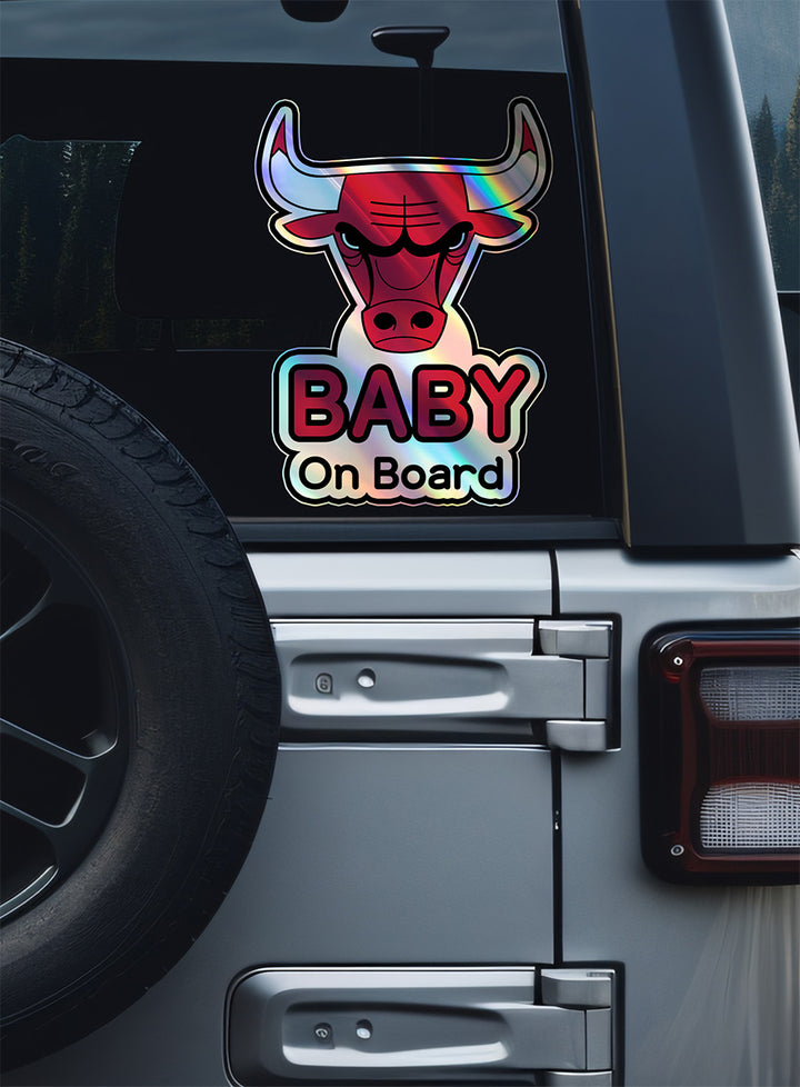 Chicago Bulls Baby on Board Sticker - NBA Car Decal