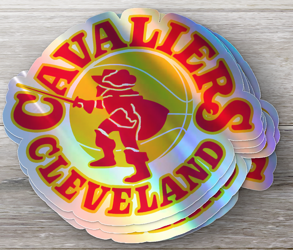 Cleveland Cavaliers 70/71 - 82/83 Logo Stickers - Waterproof, Holographic, or Glossy Vinyl - Score with Style! Cleveland Cavaliers Logo Stickers - Rozovy