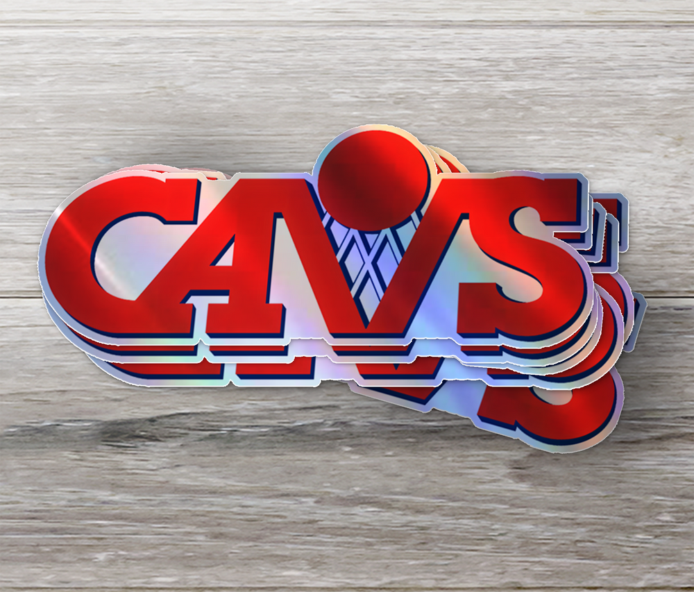 Cleveland Cavaliers 1983/84 - 1993/94 Logo Stickers - Waterproof, Holographic, or Glossy Vinyl - Score with Style! Cleveland Cavaliers Logo Stickers - Rozovy