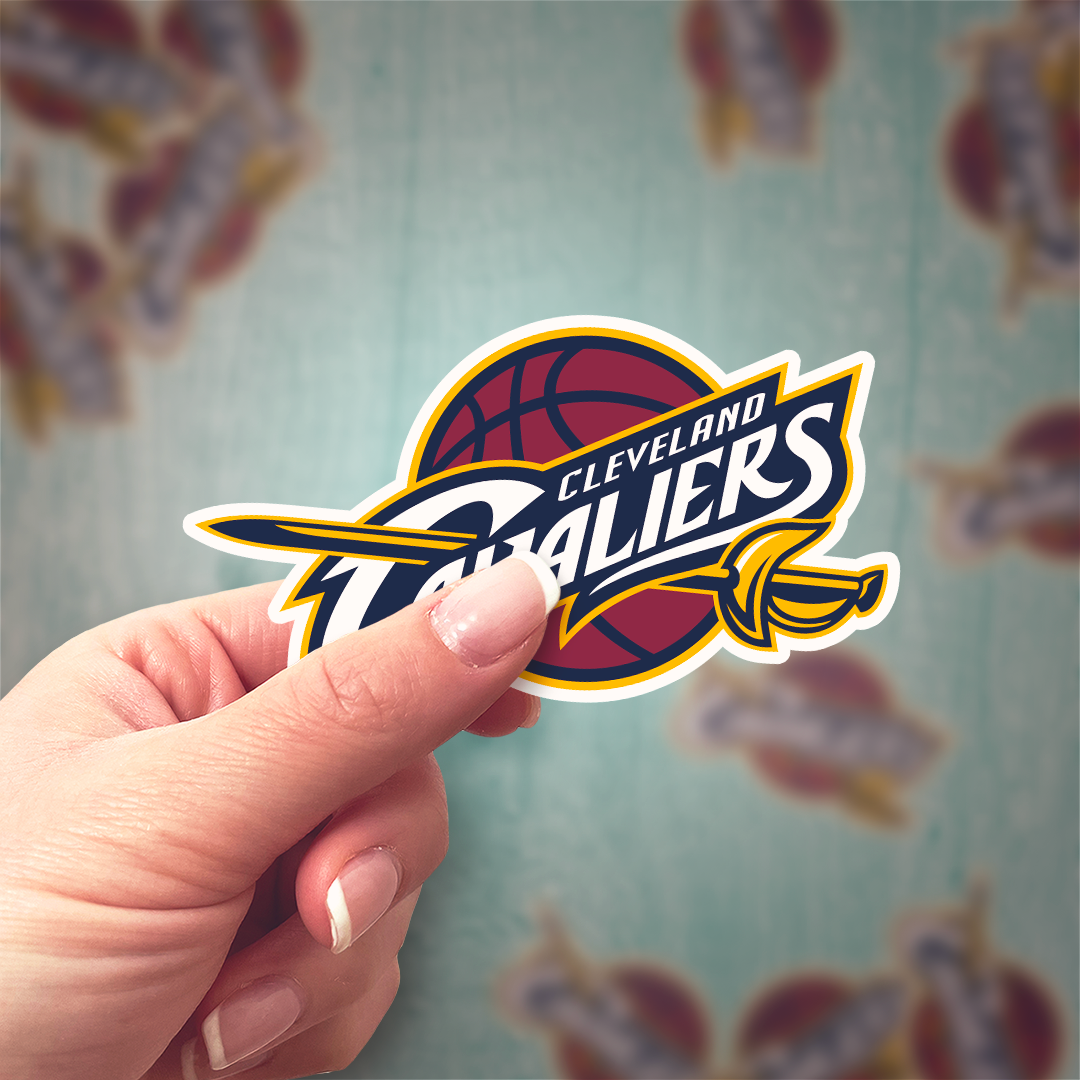 Cleveland Cavaliers 2010/11 - 2016/17 Logo Stickers - Waterproof, Holographic, or Glossy Vinyl - Score with Style! Cleveland Cavaliers Logo Stickers - Rozovy