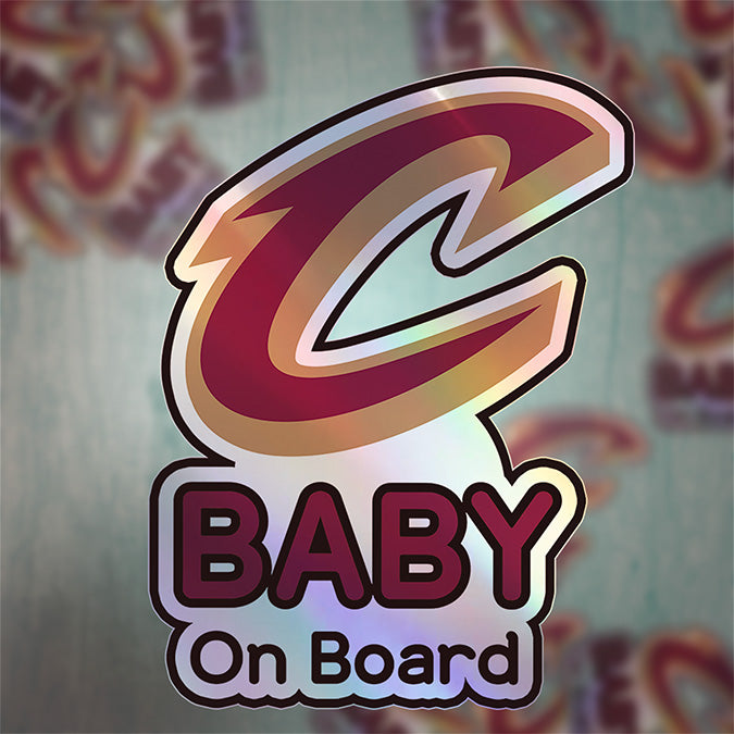 Cleveland Cavaliers Baby on Board Sticker - NBA Car Decal