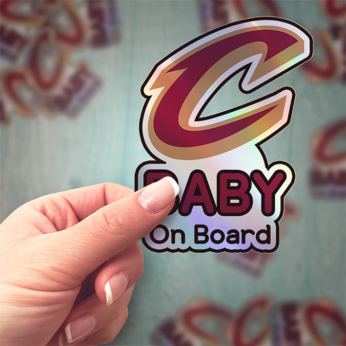 Cleveland Cavaliers Baby on Board Sticker - NBA Car Decal