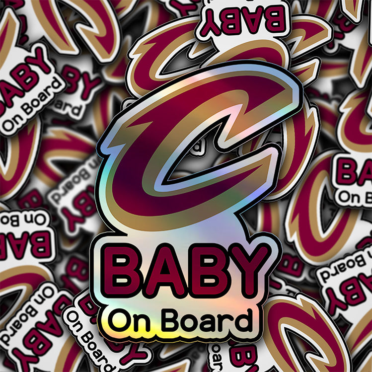 Cleveland Cavaliers Baby on Board Sticker - NBA Car Decal