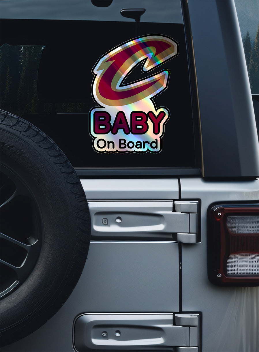 Cleveland Cavaliers Baby on Board Sticker - NBA Car Decal