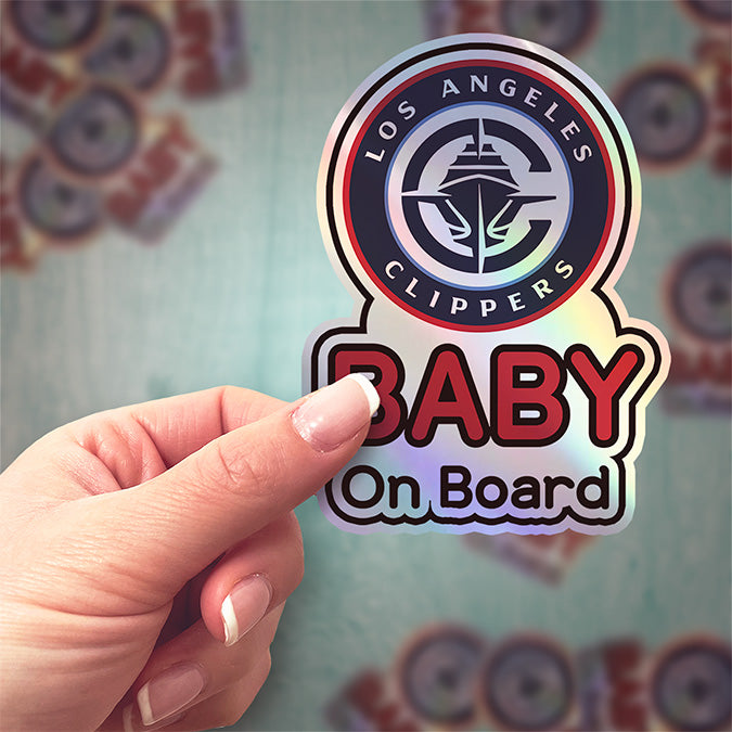 Baby on Board Sticker - Los Angeles Clippers Fan Design - Car Window Decal - Baby Safety Sign - Basketball Team Inspired Sticker - NBA Kids Car Accessories