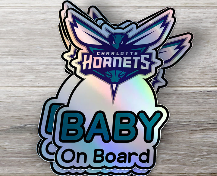 Charlotte Hornets Baby on Board Sticker - NBA Car Decal