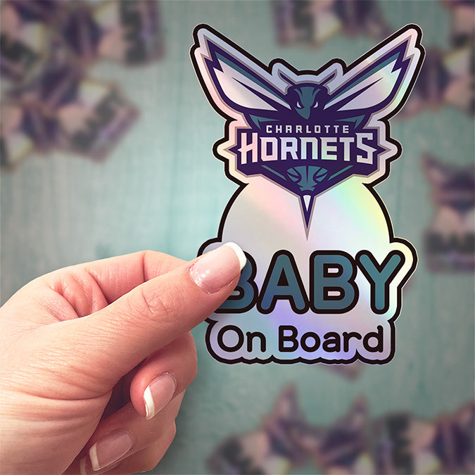 Charlotte Hornets Baby on Board Sticker - NBA Car Decal