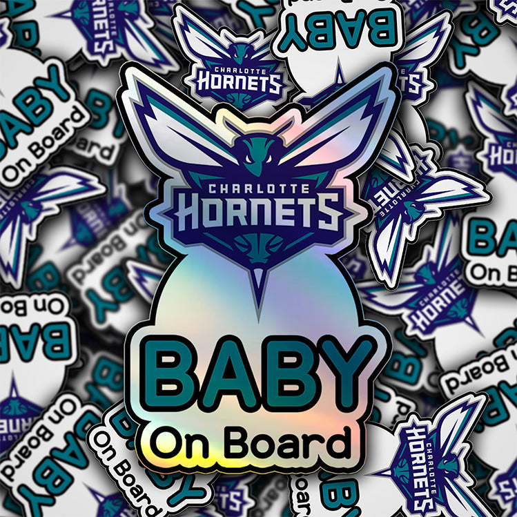 Charlotte Hornets Baby on Board Sticker - NBA Car Decal