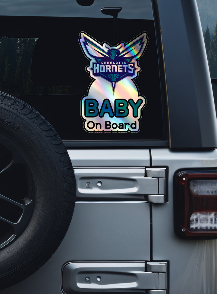 Charlotte Hornets Baby on Board Sticker - NBA Car Decal