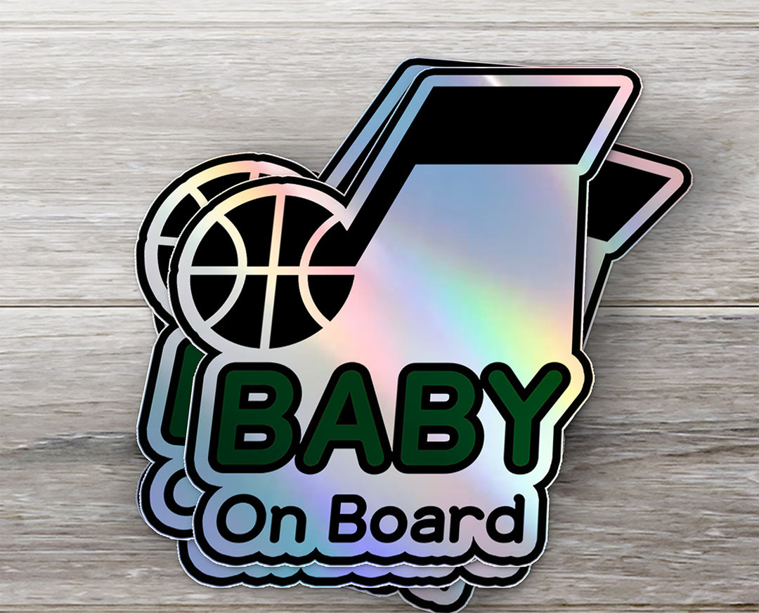 Utah Jazz Baby on Board Sticker - NBA Car Decal