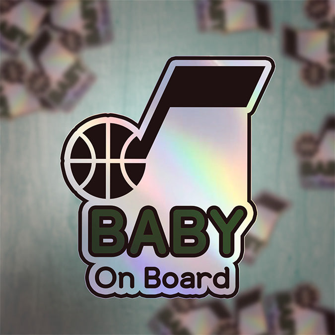 Utah Jazz Baby on Board Sticker - NBA Car Decal