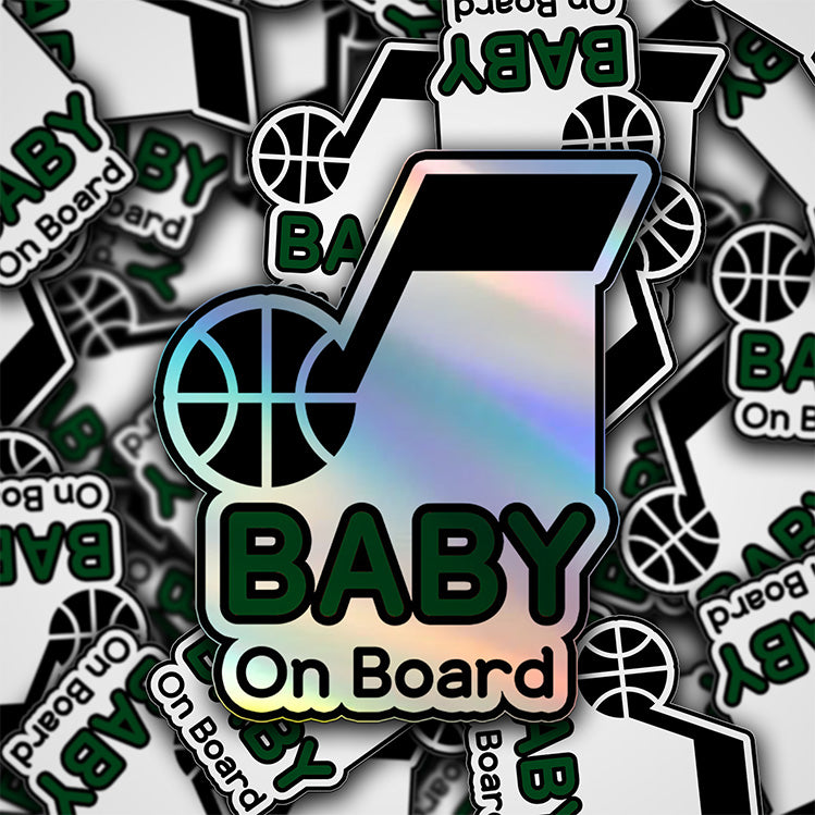 Utah Jazz Baby on Board Sticker - NBA Car Decal