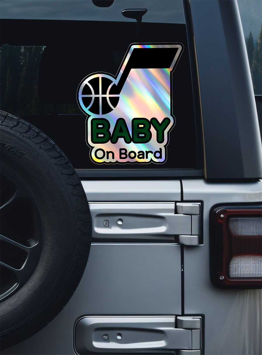 Utah Jazz Baby on Board Sticker - NBA Car Decal