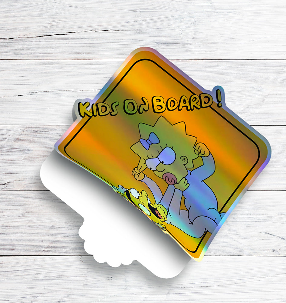 Baby-on-Board-Sticker-Yellow-Background-Maggie Simpson-Car-Sticker-Decal-Kids-in-the-Car-Parents-Advisment-Safety-Vehicle