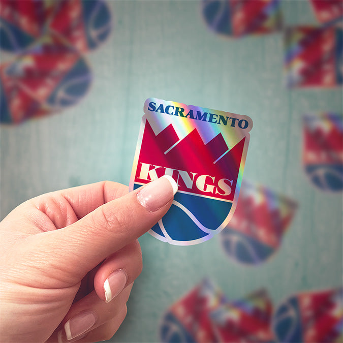 Sacramento Kings Kings1 985/86 - 1993/94 Logo Sticker - Holographic or Glossy - Waterproof - Great Gift