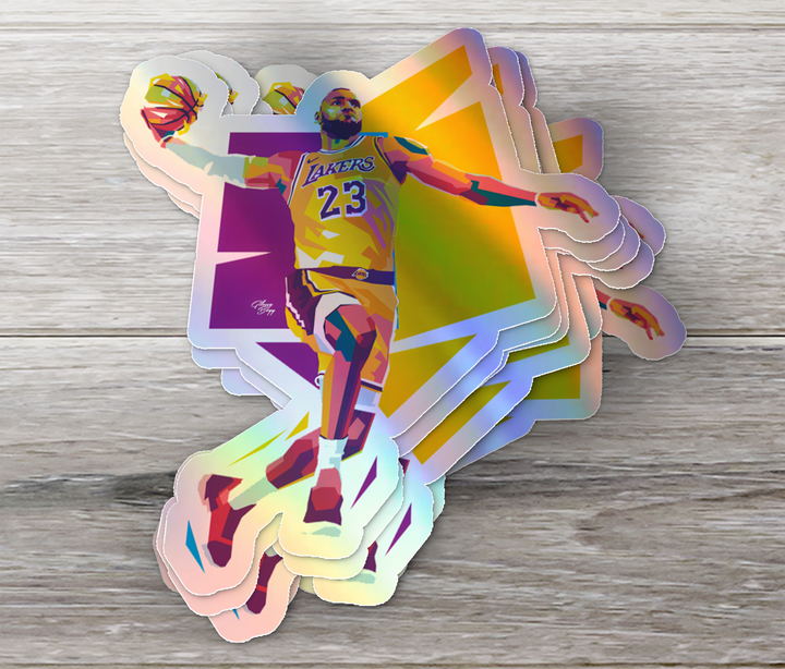 LeBron James Holographic/Glossy Sticker: Show Your Support for the King of the Court! LeBron James Sticker - Rozovy