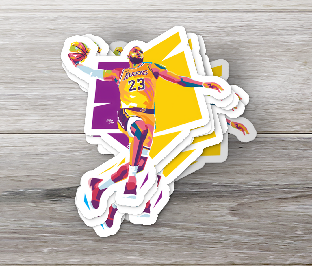 LeBron James Holographic/Glossy Sticker: Show Your Support for the King of the Court! LeBron James Sticker - Rozovy