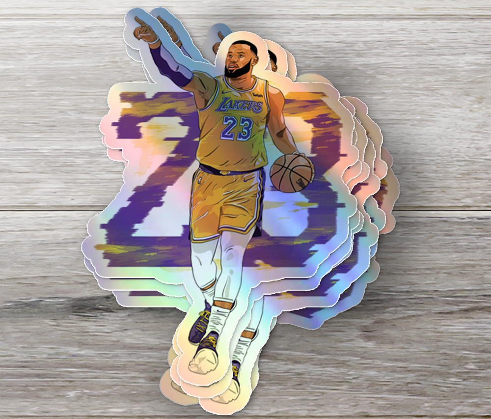 LeBron James #23 Holographic/Glossy Sticker: Show Your Support for the King of the Court! - Rozovy