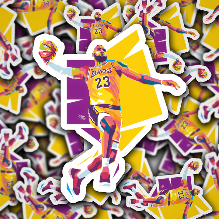 LeBron James Holographic/Glossy Sticker: Show Your Support for the King of the Court! LeBron James Sticker - Rozovy